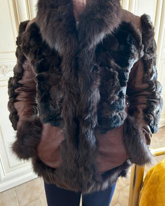 Giacca in pelle con pelliccia