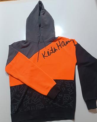 Felpa Arancione Fluo Keith Haring - L