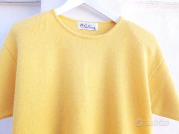 Maglia , lana 90% ,giallo canarino oversize. nuova