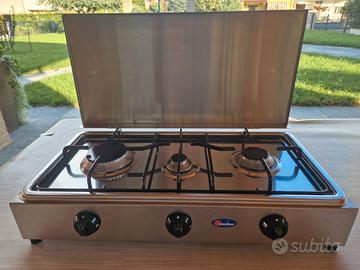 Fornello a gas 3 fuochi in acciaio inox PARKER