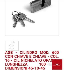 2 Cilindi Serratura Satinati AGB 100 mm