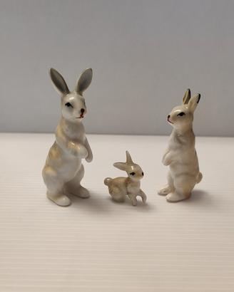 Miniature conigli in porcellana bone China 
