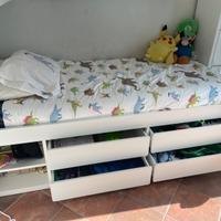 Letto ikea modello Slakt con cassetti senza difett