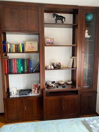 Mobile libreria e vetrinetta legno