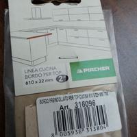 2pz bordo travertino preincollato per top cucina
