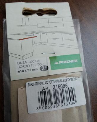 2pz bordo travertino preincollato per top cucina