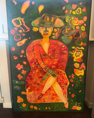 Quadro signora in rosso pieteo belloni betti