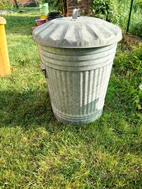 bidone grande zincato giardino 58cm 