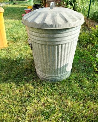 bidone grande zincato giardino 58cm 