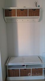 Mobile ingresso bianco e legno