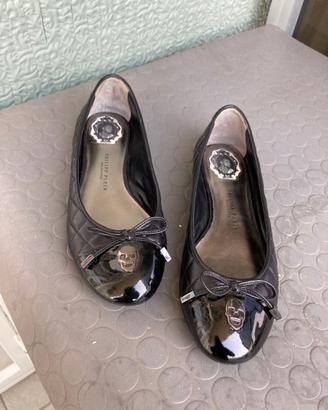 SCARPE DONNA NERE BALLERINE, misura 37,5 ,teschio
