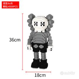 LS8654 Puzzle 3d Simil lego BearBrick GrayRabbit
