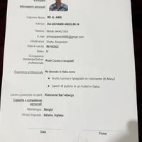 Aiuto cuoco E lavapiatti .cameriere