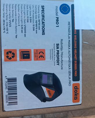 maschera da saldatore doka 1 pro