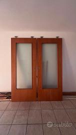 Porte scorrevoli legno/vetro