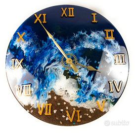 Orologio fatto a mano da parete in resina epox