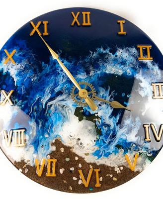 Orologio fatto a mano da parete in resina epox