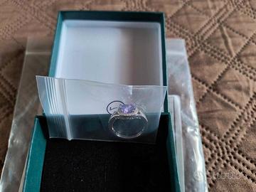 anello placcato in argento con zircone sintetico n