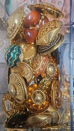 bottone , bottoni gioiello, metallo, strass, smalt