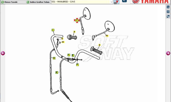 Specchio Dx Yamaha XV Virago 1J726290G000