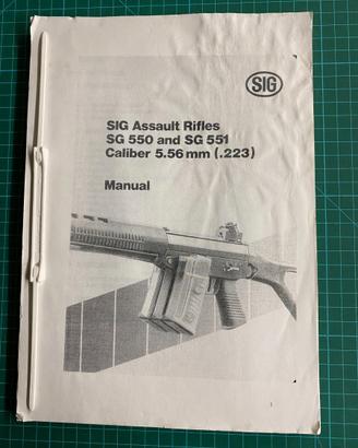 SIG 550 - 551 MANUALE D'USO CARABINA SEMIAUTO