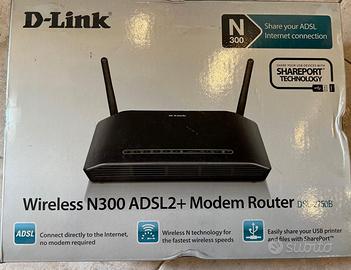 D-Link Wireless N300 ADSL2+ Modem Router 4 porte