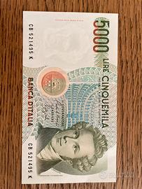 Banconota 5000 lire Bellini - perfetta