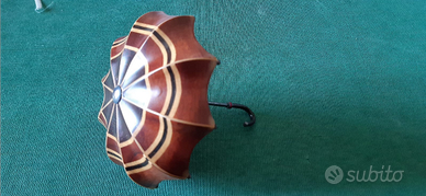 Porta graffette da scrivania in radica di noce