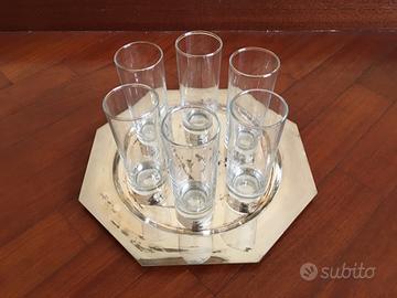 Bicchieri da liquore/Whisky con vassoio