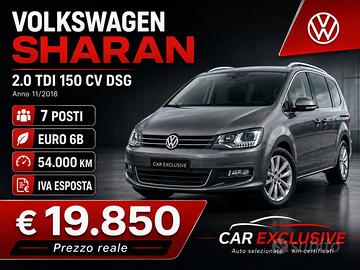 Volkswagen Sharan 2.0 TDI 150 CV-AUT-E6-KM54.000 G