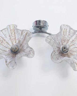 Applique in vetro lavorato a forma di fiore