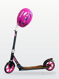 Monopattino Oxelo MID 7 rosa + casco bimba taglia 