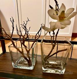 2 vasi di vetro multiuso cialde di caffè v. descr.