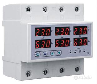Voltometro amperometro trifase con protezioni