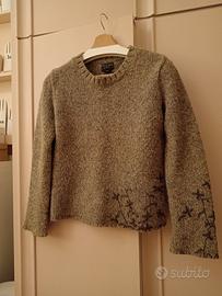 Maglione donna invernale con decoro laterale
