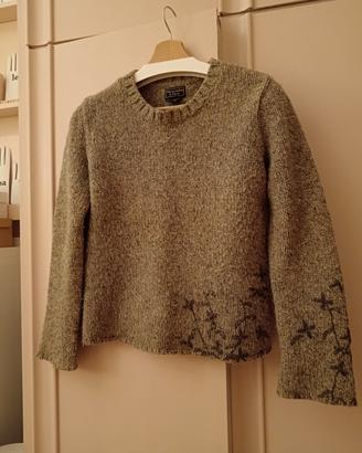 Maglione donna invernale con decoro laterale