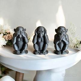Decorazione arte statua 3 scimmie