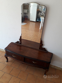 Toilette in noce con specchio vintage chippendale