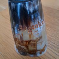 porta penne vintage in corno vichingo