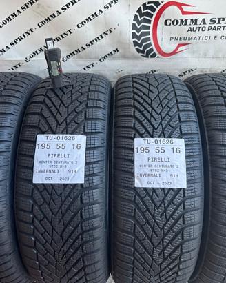4 PNEUMATICI 195/55 R16 PIRELLI INVERNALI 90%