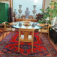 Tavolo e Quattro sedie faggio con seduta pelle