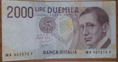 Banconota Banca Italia 2000 Lire 1990 MARCONI