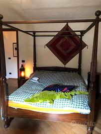 letto a baldacchino legno massello