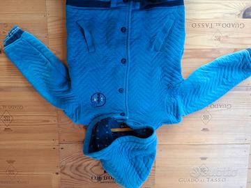Magnifico Cardigan azzurro di felpa 110cm