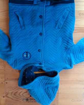 Magnifico Cardigan azzurro di felpa 110cm