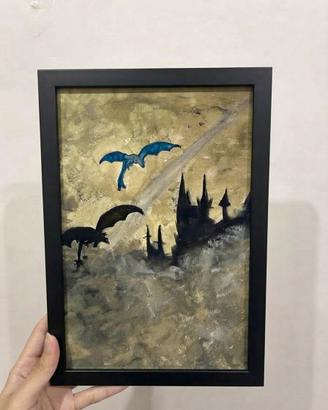 Quadro dipinto a mano fantasy