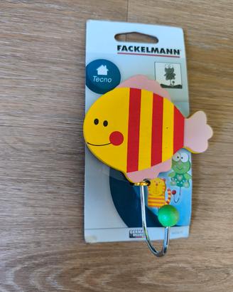 gancio appendiabiti bimbi - pesce in legno