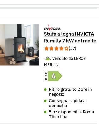 Stufa INVICTA in ghisa, a legna