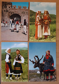 11 cartoline costumi europei