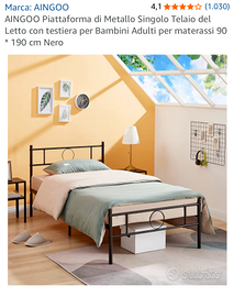 2 letti singoli in metallo completi di materasso